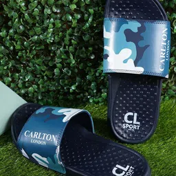 Carlton London sports Men Brand Logo Printed Sliders-image-34