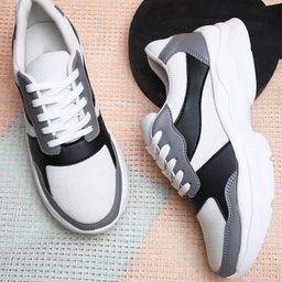 Roadster Lifestyle Co. Women White And Grey Colourblocked Lightweight Sneakers-image-7