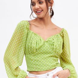Kibo Printed Sweetheart Neck Georgette Crop Top-image-99