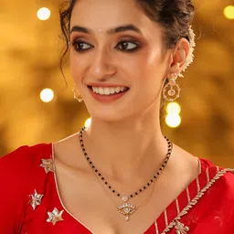 Kicky And Perky Gold-Plated 925 Sterling Silver Artificial Stones and Beads Mangalsutra-13