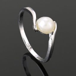 Estele Rhodium Plated Pearl Studded Slip-On Finger Ring-image-94