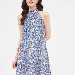 Kibo Floral Printed Georgette A-Line Dress-image-97