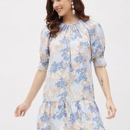 Kibo Floral Printed Puff Sleeve Dress-image-59
