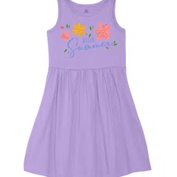 Wear Your Mind Girls Printed Fit and Flare Cotton Dress-image-92