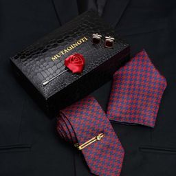 MUTAQINOTI Men Silk Necktie Accessory Gift Set-image-57