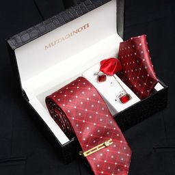 MUTAQINOTI Men Checked Formal Accessory Gift set-picture-6