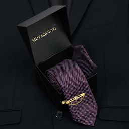 MUTAQINOTI Men Silk Necktie Accessory Gift Set-picture-0