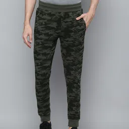 Alcis Men Olive Green Camouflage Printed Joggers-image-16
