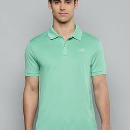 Alcis Men Sea Green Brand Logo Polo Collar Slim Fit T-shirt-image-46