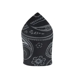 KOVOVE Men Black Paisley Printed Pocket Square-image-57