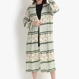 putsum Floral Printed Longline Shrug-10