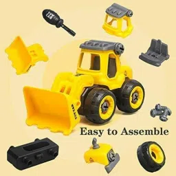 quasar Exclusive Collection of Friction Powered Unbreakable JCB, Crane, Cement Mixture, LODDER Mover, 6 in 1 Mini Size Quality Truck Construction Team Friction Power Auto Model Functionable Toy Series Mini Size Best for Gifting image 2