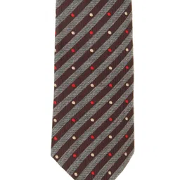 Alvaro Castagnino Men Grey & Brown Striped Broad Tie-image-72