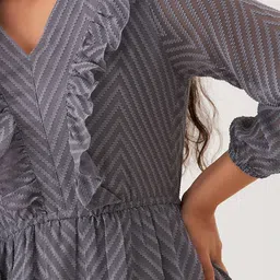 AASK Self Design Ruffles Fit & Flare Midi Dress image 4