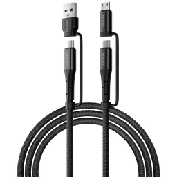 Croma CRSP4I1CCA266207 Type A to Type C, Micro USB 3.2 Feet (1M) 4-in-1 Cable (Durable Nylon Braided, Black)-17