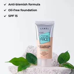 LAMEL Oh My Clear SPF15 Face Foundation with Tea Tree 40 ml - Golden 408 image 3