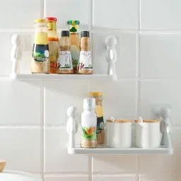 Multipurpose Wall Mount Self Adhesive Floating Shelf 11.560 Plastic Wall Shelf-picture-9