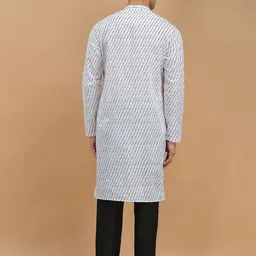 DEYANN Mandarin Collar Abstract Printed Regular Kurta with Pyjamas image 4