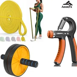 Power Resistance Bands With Ab Exerciser Ab Roller for & Hand Grip Men & Women Fitness Accessory Kit Kit-image-31