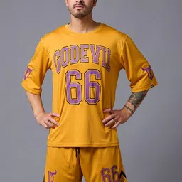 GO DEVIL Printed Round Neck T-Shirt With Printed Shorts image 2