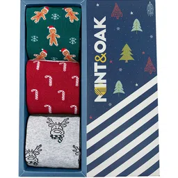 Mint & Oak Men Pack Of 3 Assorted Above Ankle-Length Socks-image-22