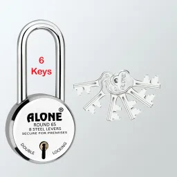 Round 65mm Long Neck 6 Keys 1 Padlock for home door gate shutter shop Padlock-image-66