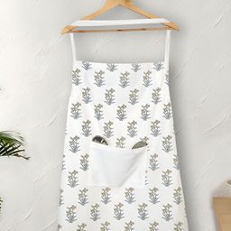 Texstylers White & Blue Printed Cotton Aprons-image-89