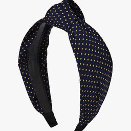 BuckleUp Women Navy Blue & Yellow Polka Dots Printed Hairband-image-95