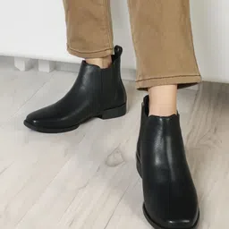 ELLE Women Block-Heeled Mid-Top Chelsea Boots-image-50