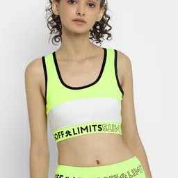 OFF LIMITS Women Lime Green & White Lightly Padded Bra-picture-20