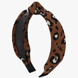BuckleUp Women Brown Leopard Printed Fabric Hairband-image-93