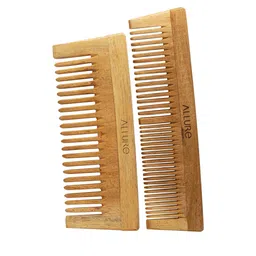 ALLURE Set Of 2 Neem Wooden Combs-9
