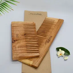ALLURE Set Of 2 Neem Wooden Combs-7