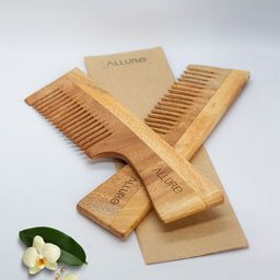 ALLURE Set Of 2 Neem Wooden Combs-5