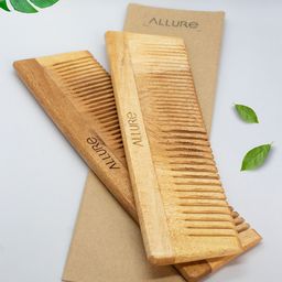 ALLURE Set Of 2 Neem Wooden Combs-1
