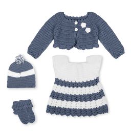 WINDROP SOLUTIONS 4 Pieces Striped Wollen A-line Dress-picture-6