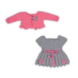 WINDROP SOLUTIONS Girls Self Design Woollen A-Line Dress With Jacket-image-45