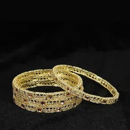 NMII Set Of 4 American Diamond Studded Bangles-2