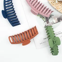FIMBUL Women Red & Blue Set of 4 Claw Clip-15