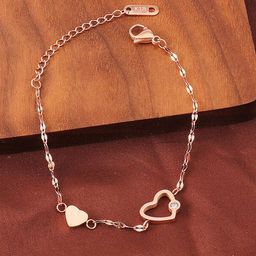 MYKI Cubic Zirconia Rose Gold-Plated Link Bracelet-image-76