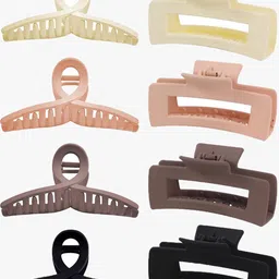 Krelin Women Set Of 8 Large Matte Hair Claw Clips-image-55
