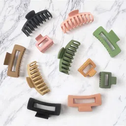 Krelin Women 12Pcs Large Matte Claw Clip-28