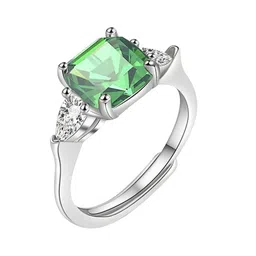 MYKI Silver-Plated CZ Studded Finger Ring-image-83
