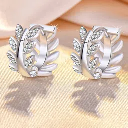 MYKI Silver-Plated Contemporary Hoop Earrings-image-81