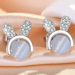 MYKI Silver-Plated Contemporary Studs Earrings-image-78