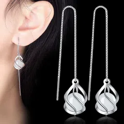 MYKI Silver-Plated Contemporary Drop Earrings image 5