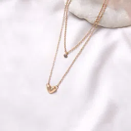BEWITCHED Gold-Toned Sparkles In Heart Layered Necklace-image-30