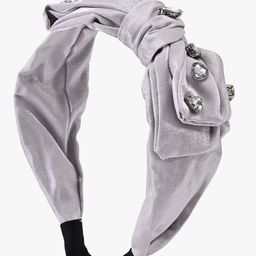 BuckleUp Women Grey Beaded Hairband-image-8
