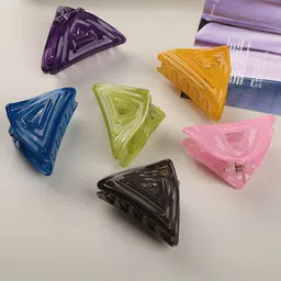 AccessHer Women Multicoloured Set of 6 Claw Clip-14
