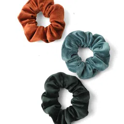Knotty Tail Women Grey, Orange  Green Set of 3 Ponytail Holders-image-58